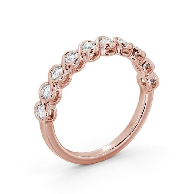 Juno Half Eternity Round Lab Diamond Unique Bezel Set Ring